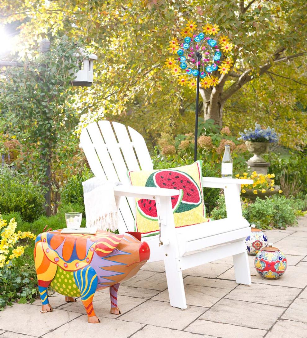 Plow & Hearth Wood Furniture Outdoor Living Wooden Adirondack Outdoor Furniture