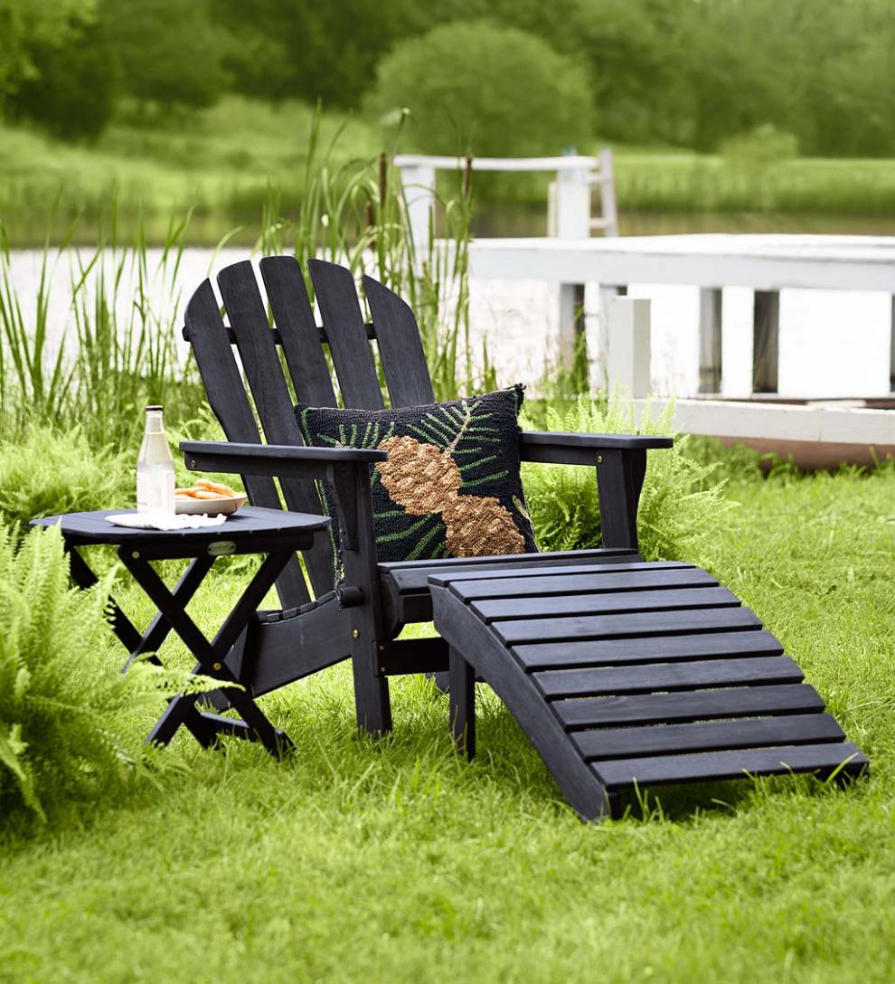 Plow & Hearth Wood Furniture Outdoor Living Wooden Adirondack Outdoor Furniture