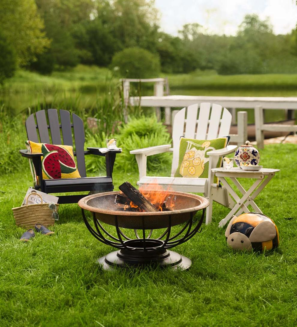 Plow & Hearth Wood Furniture Outdoor Living Wooden Adirondack Outdoor Furniture