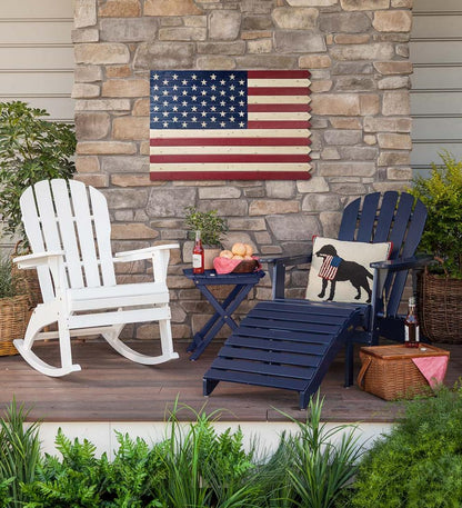 Plow & Hearth Wood Furniture Outdoor Living Wooden Adirondack Rocker - Black