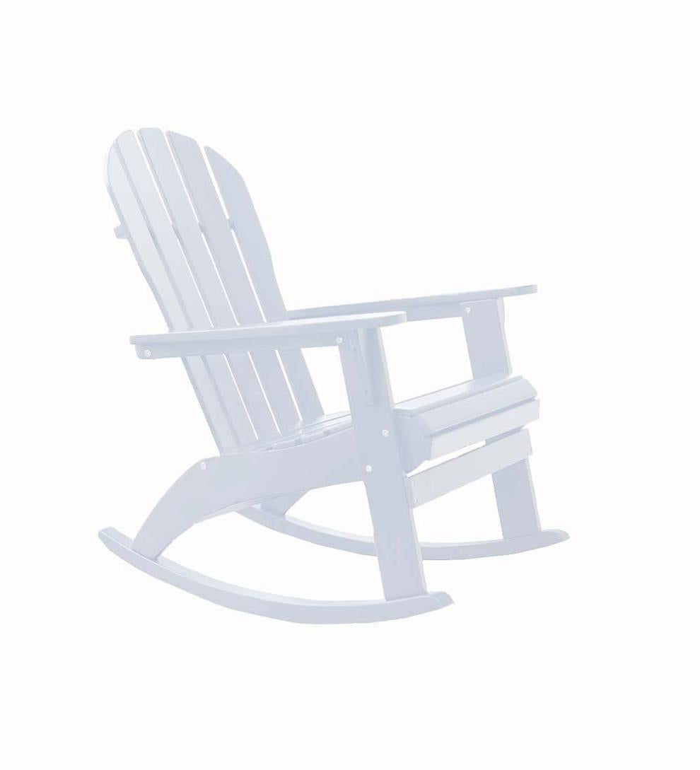 Plow & Hearth Wood Furniture Outdoor Living Wooden Adirondack Rocker - Black