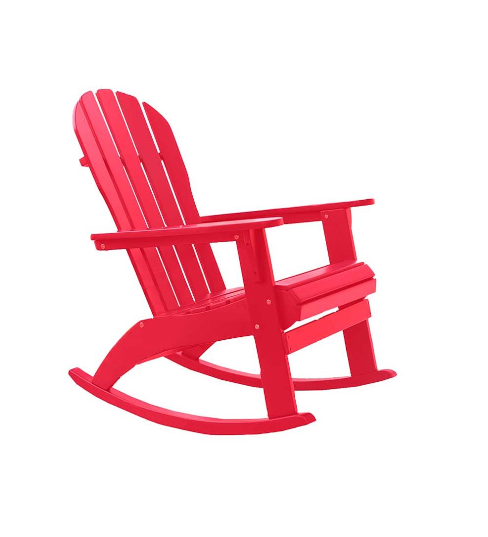 Plow & Hearth Wood Furniture Outdoor Living Wooden Adirondack Rocker - Black