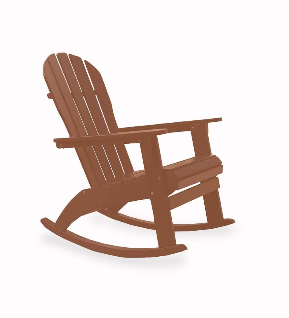 Plow & Hearth Wood Furniture Outdoor Living Wooden Adirondack Rocker - Black