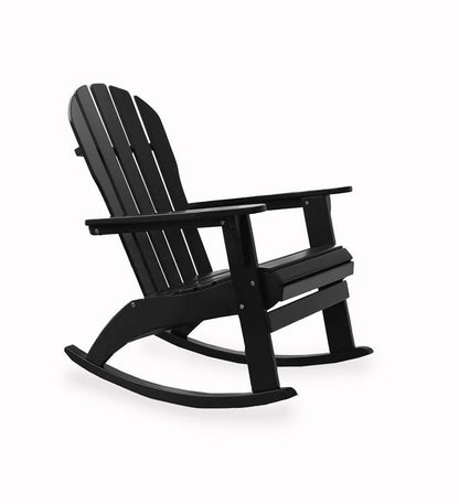 Plow & Hearth Wood Furniture Outdoor Living Wooden Adirondack Rocker - Black