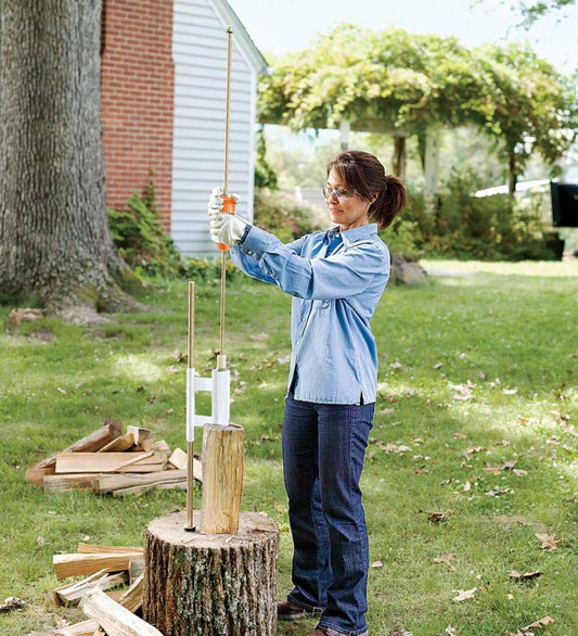 Plow & Hearth Wood Handling Tools Fireplace & Hearth Smart Log Splitter - White