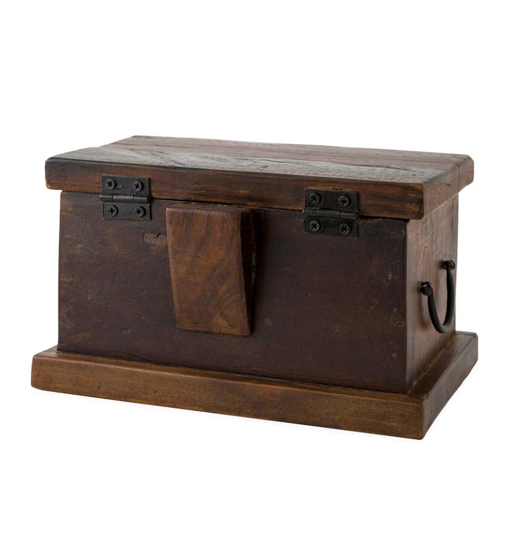 Plow & Hearth Wood Storage & Wood Racks Fireplace & Hearth Birmingham Reclaimed Wood Hearth Storage Box With 5 Lbs. Fatwood