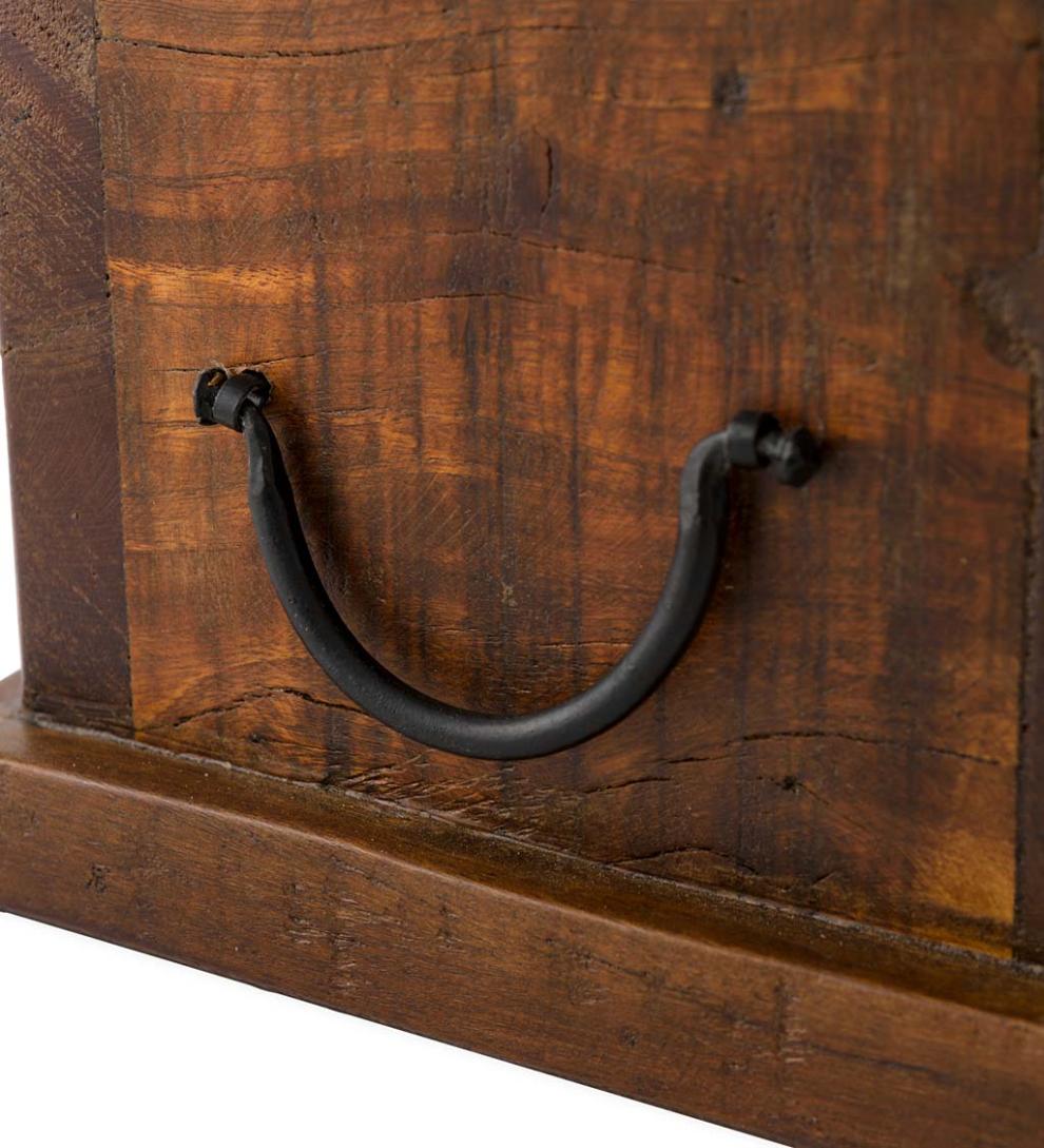 Plow & Hearth Wood Storage & Wood Racks Fireplace & Hearth Birmingham Reclaimed Wood Hearth Storage Box With 5 Lbs. Fatwood