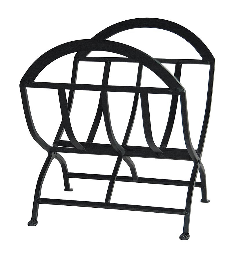 Plow & Hearth Wood Storage & Wood Racks Fireplace & Hearth Black Wrought Iron Log Holder With Arched Top - Black