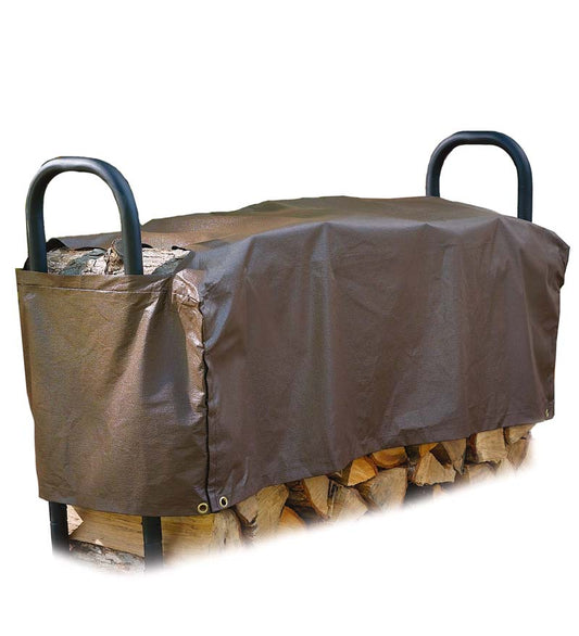Plow & Hearth Wood Storage & Wood Racks Fireplace & Hearth Heavy-Duty Steel Log Racks And Vinyl Covers