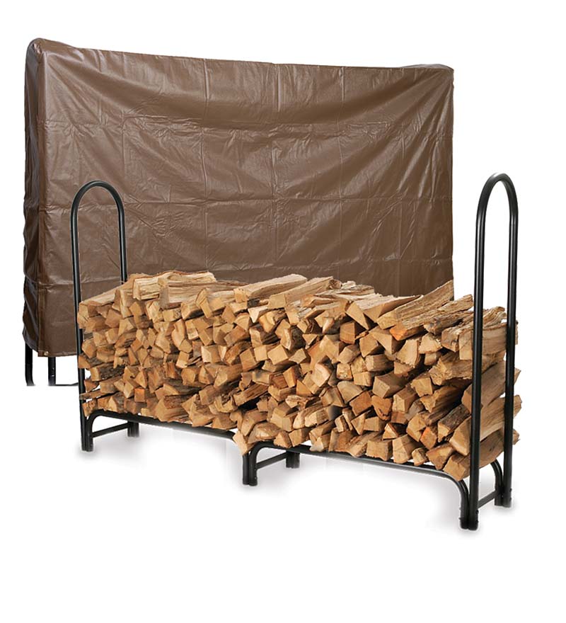 Plow & Hearth Wood Storage & Wood Racks Fireplace & Hearth Heavy-Duty Steel Log Racks And Vinyl Covers