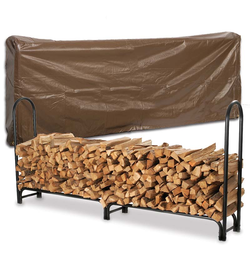 Plow & Hearth Wood Storage & Wood Racks Fireplace & Hearth Heavy-Duty Steel Log Racks And Vinyl Covers