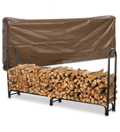Plow & Hearth Wood Storage & Wood Racks Fireplace & Hearth Heavy-Duty Steel Log Racks And Vinyl Covers