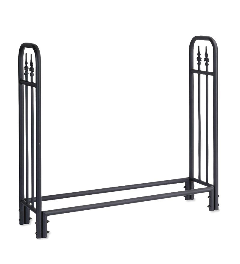 Plow & Hearth Wood Storage & Wood Racks Fireplace & Hearth Heavy Duty Steel Wood Rack With Finial Design