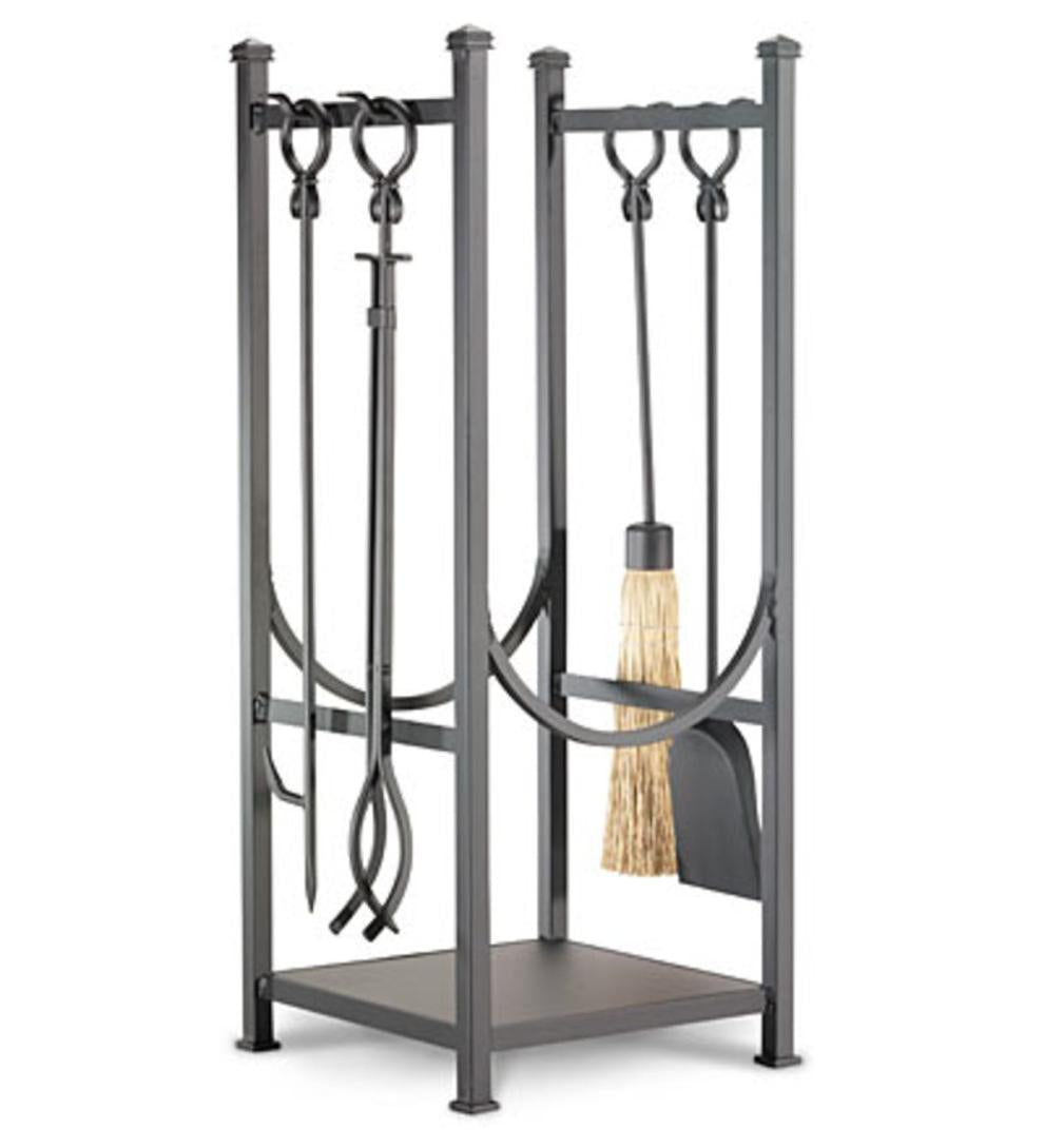 Plow & Hearth Wood Storage & Wood Racks Fireplace & Hearth Kindling Rack With Fireplace Tools - Black