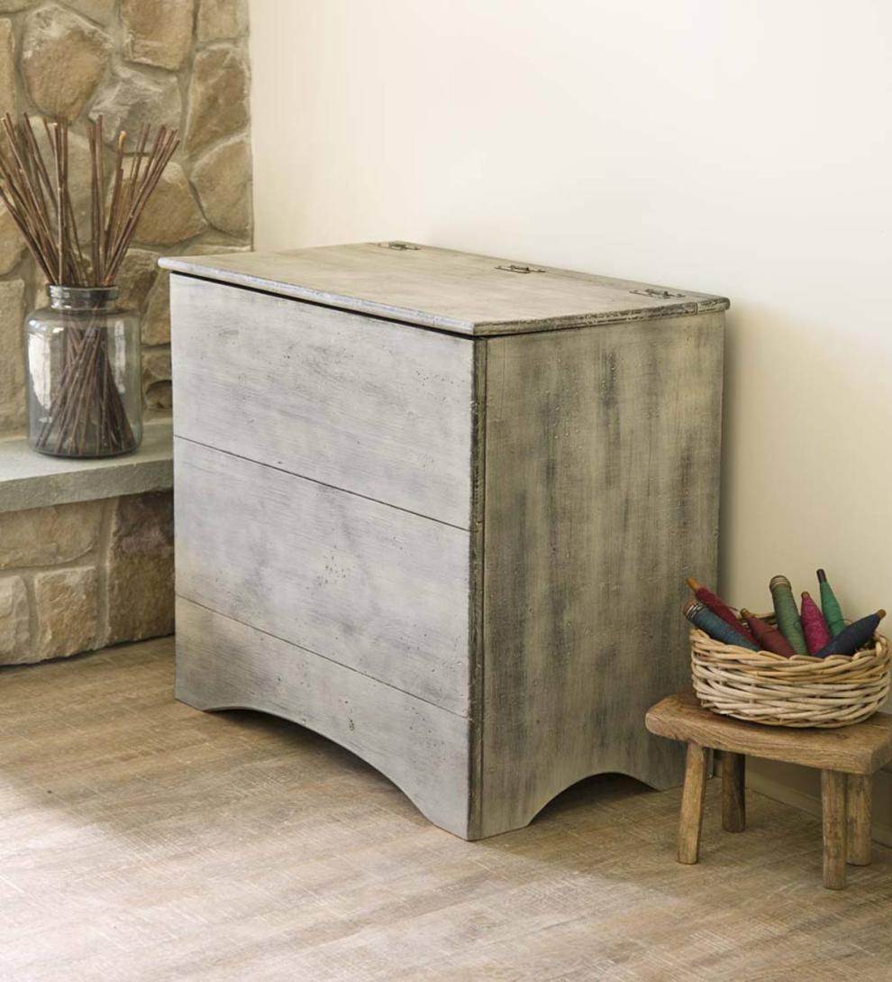 Plow & Hearth Wood Storage & Wood Racks Fireplace & Hearth Pine Firewood Storage Box - Avocado
