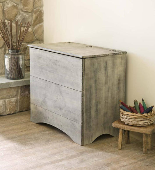 Plow & Hearth Wood Storage & Wood Racks Fireplace & Hearth Pine Firewood Storage Box - Avocado