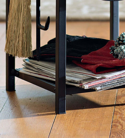 Plow & Hearth Wood Storage & Wood Racks Fireplace & Hearth Wood Rack With Fireplace Tools - Black