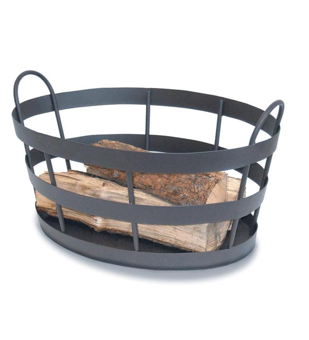 Plow & Hearth Wood Storage & Wood Racks Fireplace & Hearth Wrought Iron Craftsman Shaker-Style Indoor/Outdoor Log Bin - Bronze