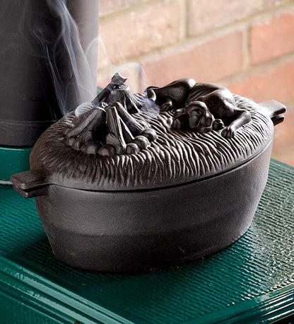 Plow & Hearth Wood Stove Accessories Fireplace & Hearth Cast Iron Dog Wood Stove Steamer - Black