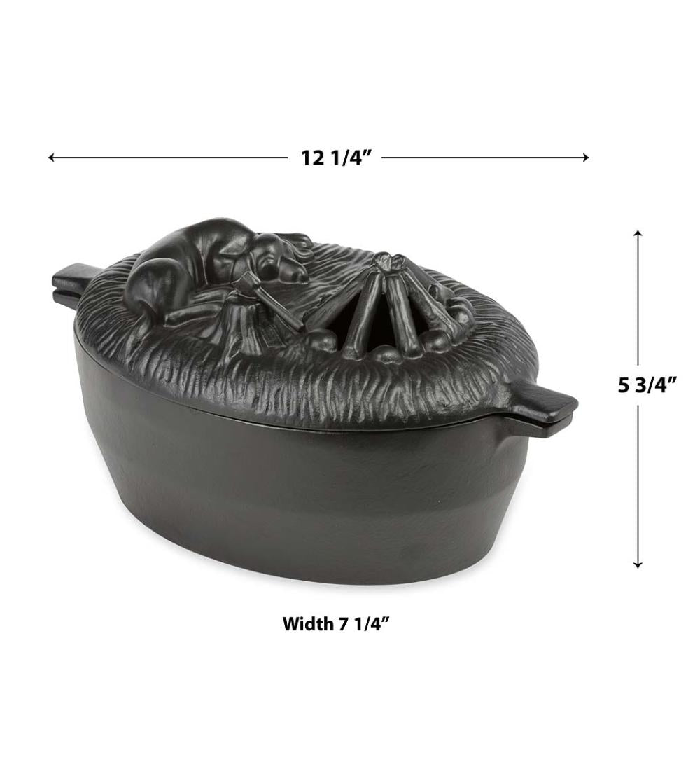 Plow & Hearth Wood Stove Accessories Fireplace & Hearth Cast Iron Dog Wood Stove Steamer - Black