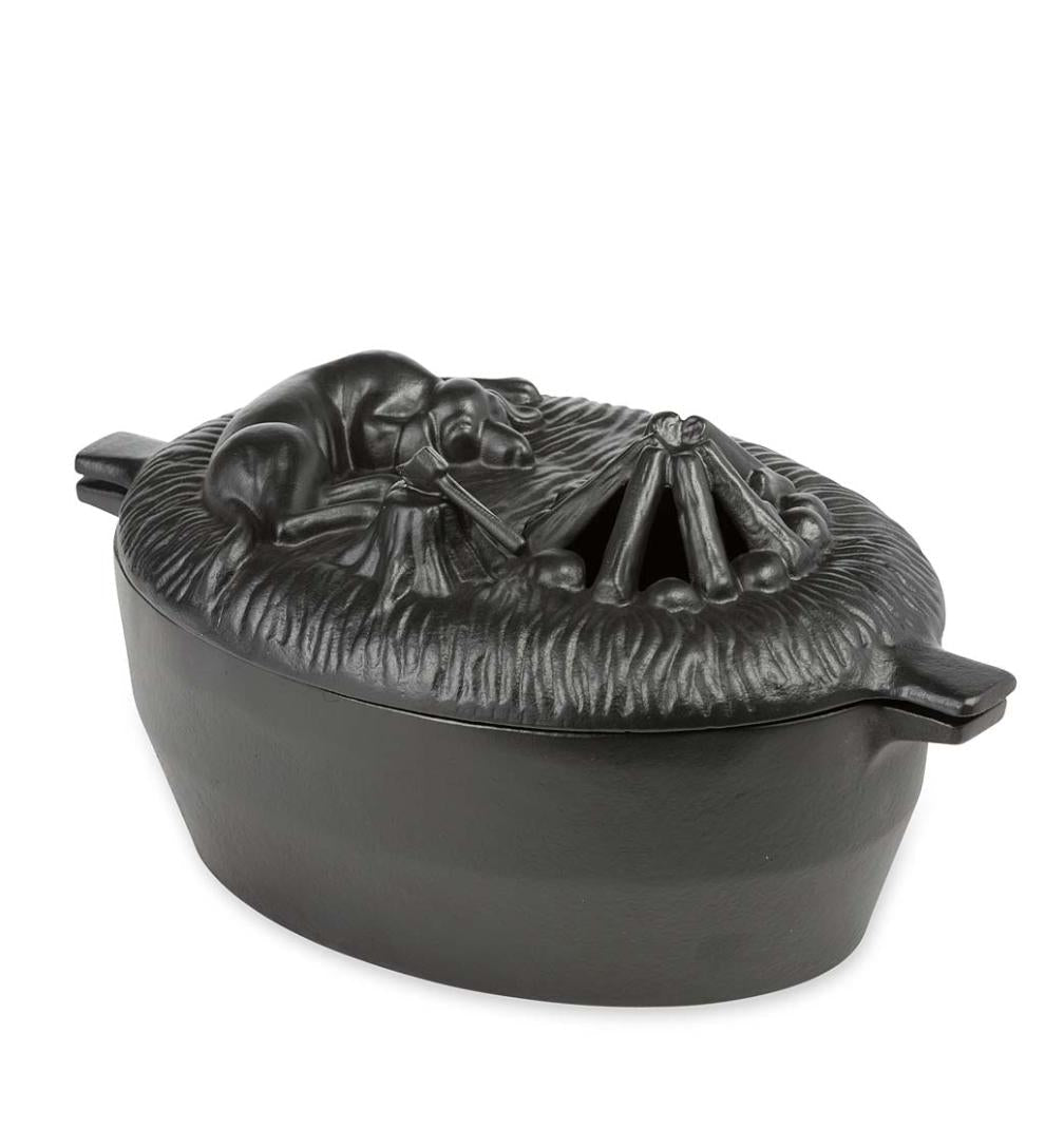 Plow & Hearth Wood Stove Accessories Fireplace & Hearth Cast Iron Dog Wood Stove Steamer - Black