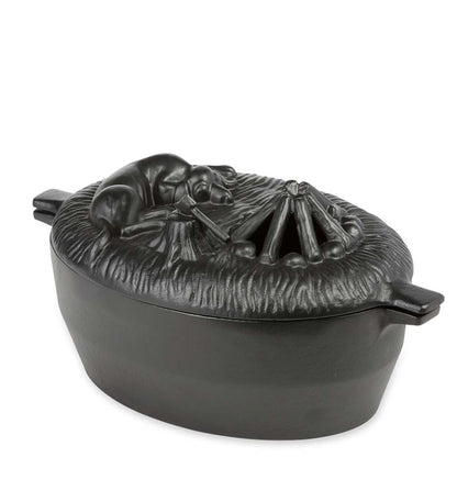 Plow & Hearth Wood Stove Accessories Fireplace & Hearth Cast Iron Dog Wood Stove Steamer - Black