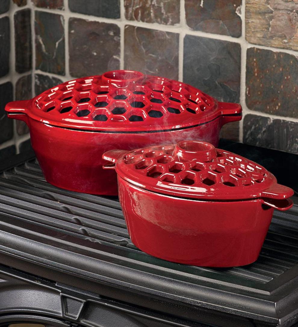 Plow & Hearth Wood Stove Accessories Fireplace & Hearth Cast Iron Lattice Steamers And Trivets