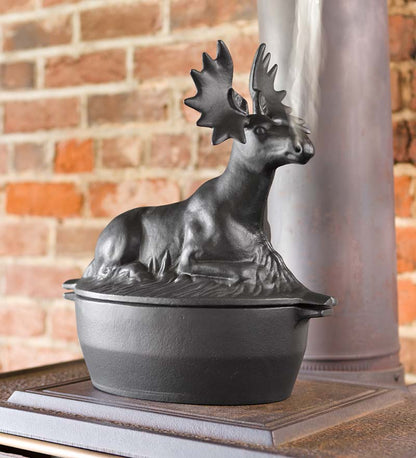 Plow & Hearth Wood Stove Accessories Fireplace & Hearth Cast Iron Moose Wood Stove Steamer