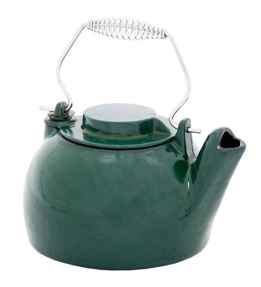 Plow & Hearth Wood Stove Accessories Fireplace & Hearth Cast Iron Steamer Kettle With Porcelain Enamel Finish - Black