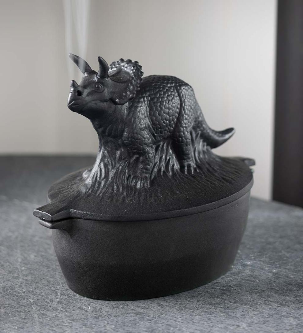 Plow & Hearth Wood Stove Accessories Fireplace & Hearth Cast Iron Triceratops Dinosaur Wood Stove Steamer