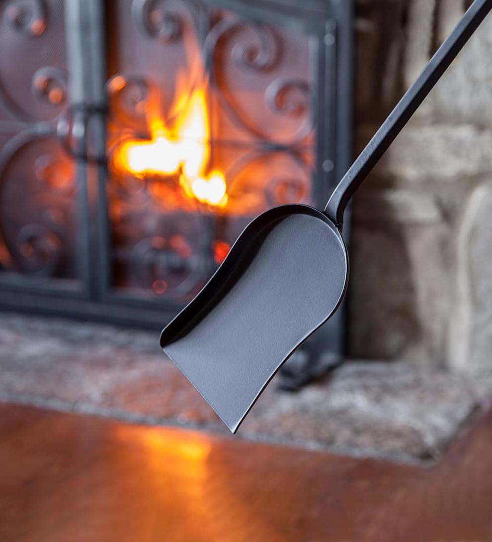 Plow & Hearth Wood Stove Accessories Fireplace & Hearth Compact Size Hand-Forged Fireplace Tool Set - Black