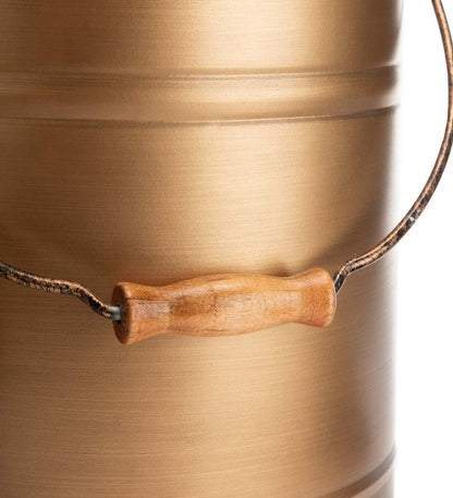 Plow & Hearth Wood Stove Accessories Fireplace & Hearth Deluxe Galvanized Ash Bucket With Handle, Lid And Double-Layer Bottom - Charcoal Black