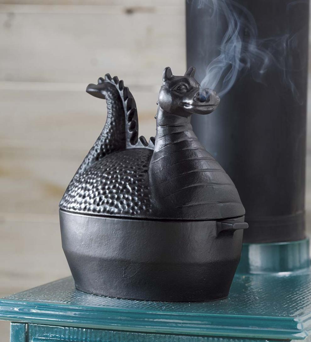 Plow & Hearth Wood Stove Accessories Fireplace & Hearth Dragon Woodstove Steamer In Cast Iron - Black