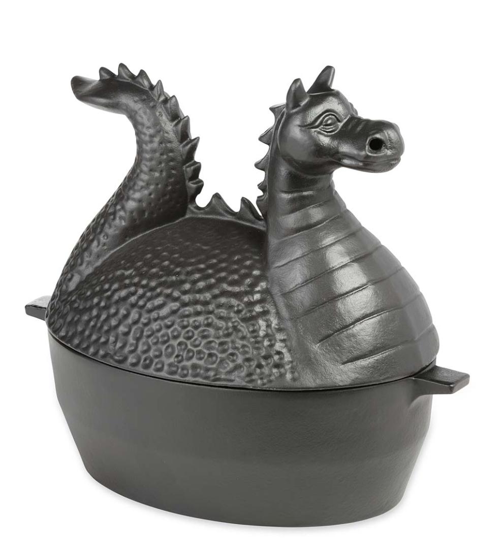 Plow & Hearth Wood Stove Accessories Fireplace & Hearth Dragon Woodstove Steamer In Cast Iron - Black