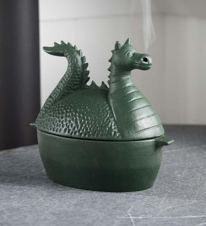 Plow & Hearth Wood Stove Accessories Fireplace & Hearth Green Dragon Cast Iron Wood Stove Steamer - Green