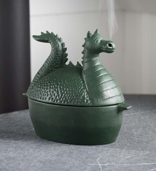 Plow & Hearth Wood Stove Accessories Fireplace & Hearth Green Dragon Cast Iron Wood Stove Steamer - Green