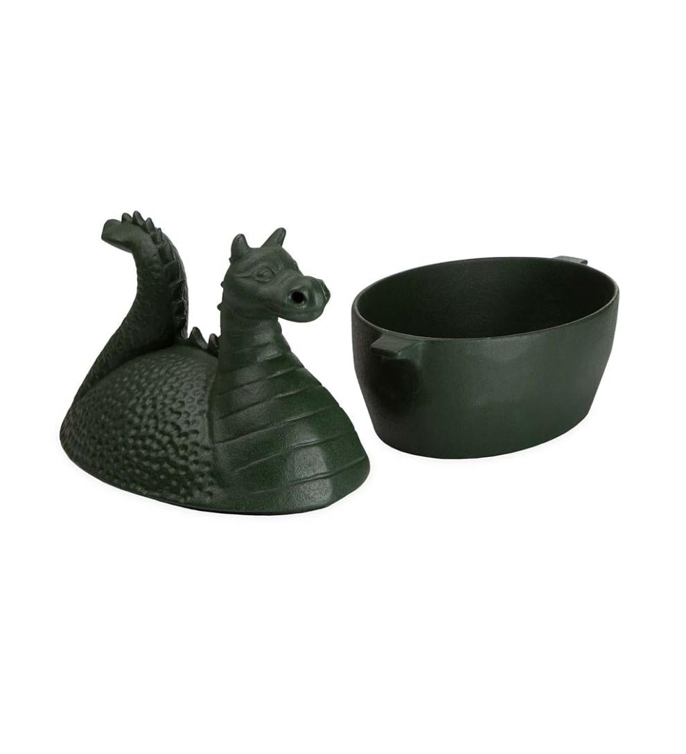 Plow & Hearth Wood Stove Accessories Fireplace & Hearth Green Dragon Cast Iron Wood Stove Steamer - Green
