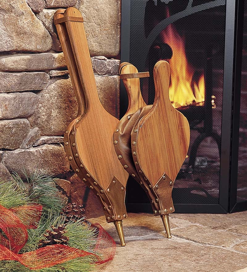 Plow & Hearth Wood Stove Accessories Fireplace & Hearth Hand-Crafted, Usa-Made Black Willow Hardwood Bellows