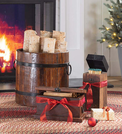 Plow & Hearth Wood Stove Accessories Fireplace & Hearth Recycled Wood And Iron Fireplace Match Holder