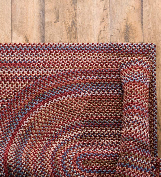 Plow & Hearth Wool Rugs Indoor Living Blue Ridge Wool Braided Oval Rugs, Made In Usa