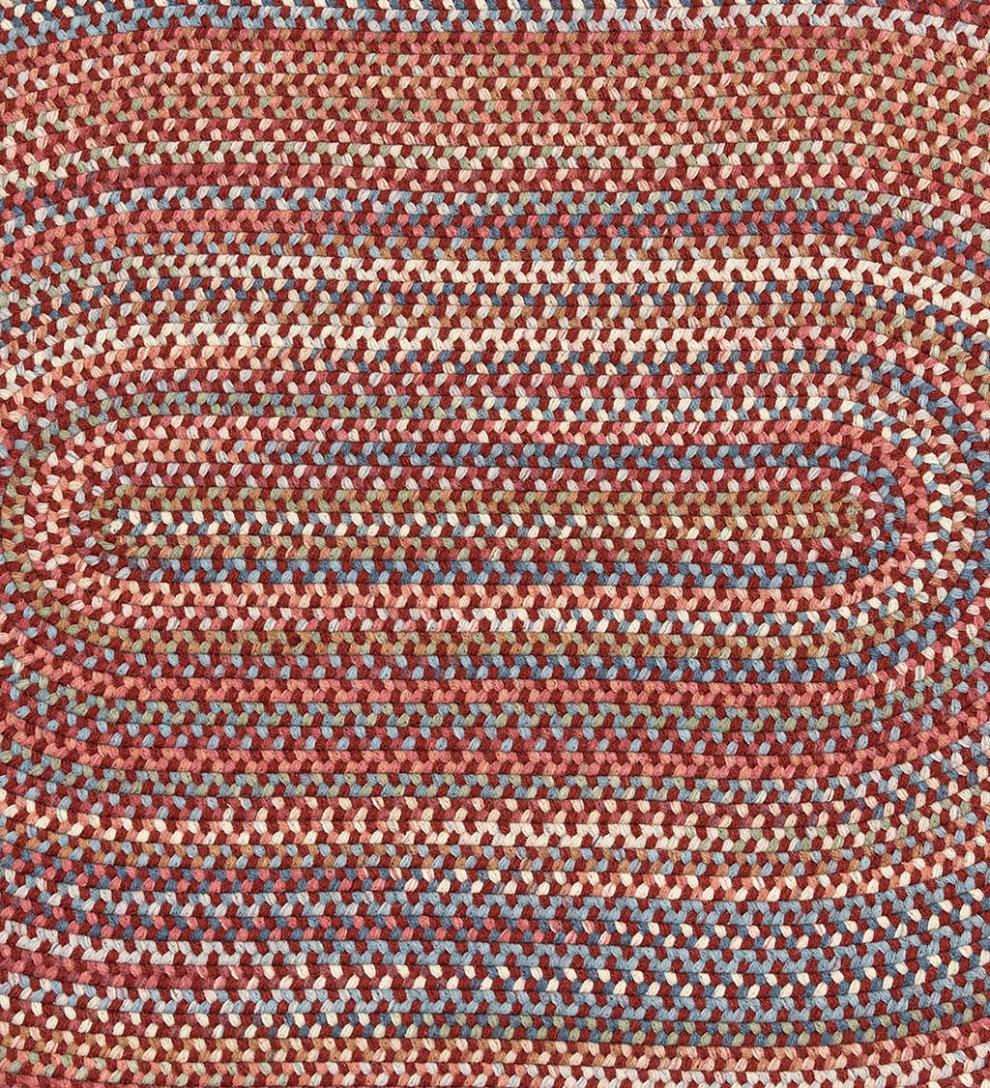 Plow & Hearth Wool Rugs Indoor Living Blue Ridge Wool Braided Oval Rugs, Made In Usa