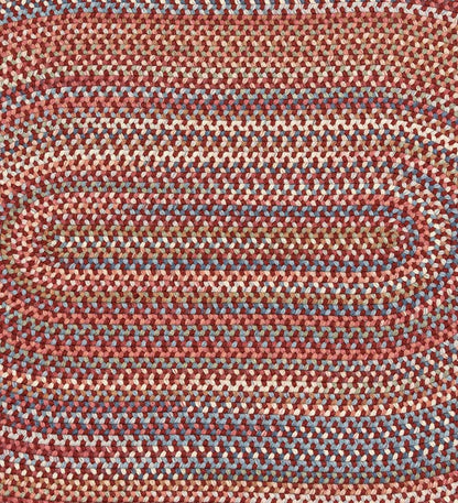 Plow & Hearth Wool Rugs Indoor Living Blue Ridge Wool Braided Oval Rugs, Made In Usa