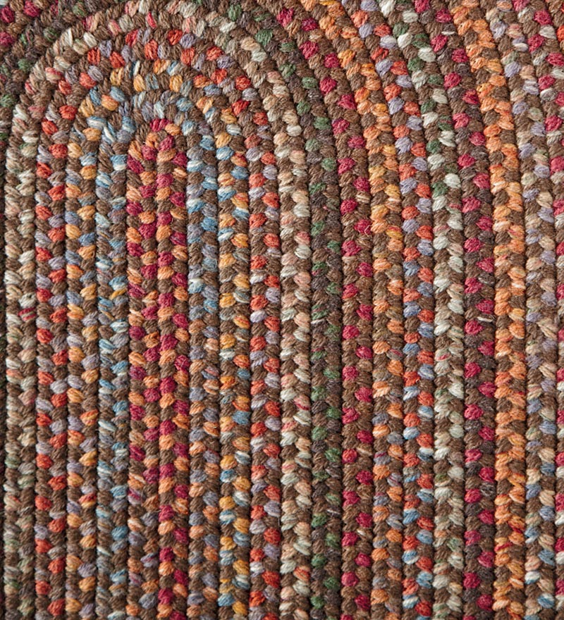Plow & Hearth Wool Rugs Indoor Living Blue Ridge Wool Braided Oval Rugs, Made In Usa