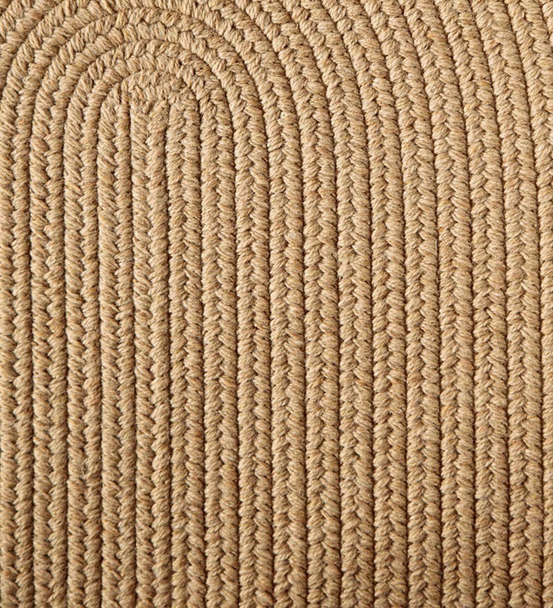 Plow & Hearth Wool Rugs Indoor Living Blue Ridge Wool Braided Oval Rugs, Made In Usa