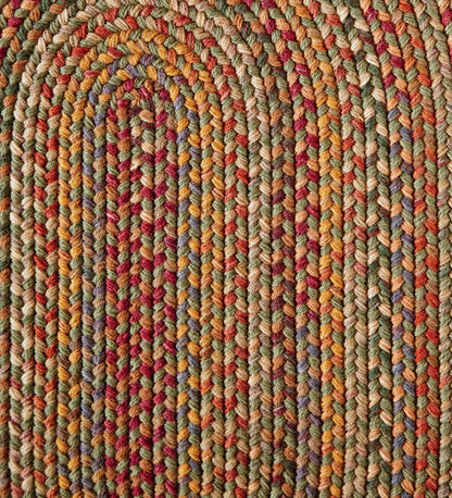 Plow & Hearth Wool Rugs Indoor Living Blue Ridge Wool Braided Oval Rugs, Made In Usa