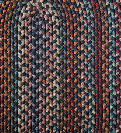 Plow & Hearth Wool Rugs Indoor Living Blue Ridge Wool Braided Oval Rugs, Made In Usa