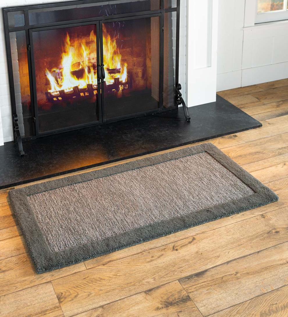 Plow & Hearth Wool Rugs Indoor Living Madrid Banded Wool Hearth Rug