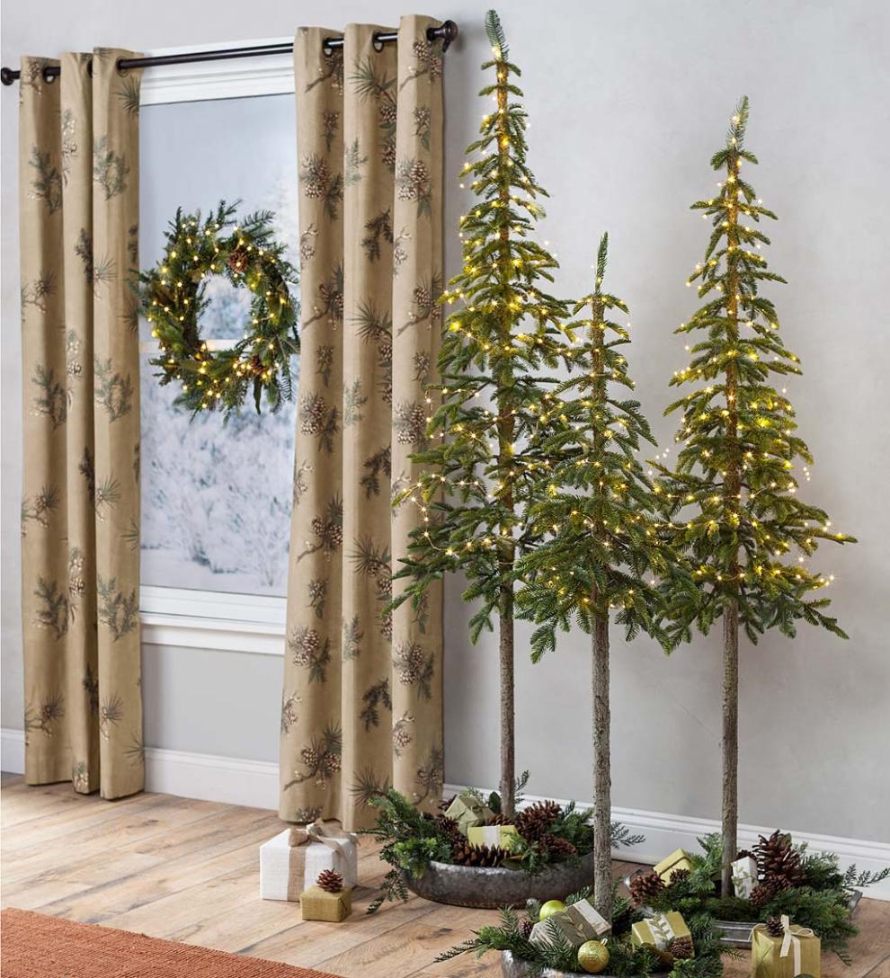 Plow & Hearth Insulated Curtains Indoor Living Thermalogic&Trade; Insulated Peaceful Pine Grommet-Top Curtains