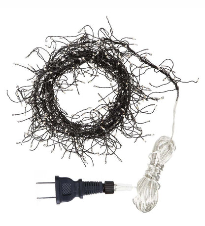 Plow & Hearth Deck & Patio Accents Outdoor Living Electric Cluster Lights, 480 Warm White Leds On Bendable Wire, 10'L - Black