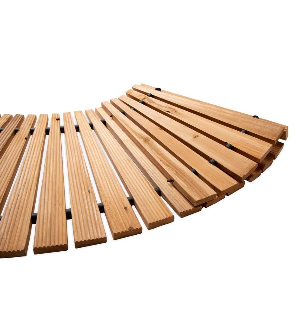 Plow & Hearth Pathways & Stepping Stones Yard & Garden 6'L Roll-Out Curved Hardwood Pathway